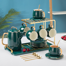 Nordic water cup set Ceramic household living room water cup kettle Light luxury afternoon tea teacup pot heat-resistant cup gift