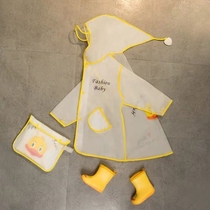 Baby raincoat 1-3 years old 2 children boys kindergarten cloak yellow duck cute female one girl child poncho