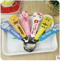 Cute KT Mickey children student cartoon stainless steel spoon Fork sanitary eating tableware fashion cartoon spoon