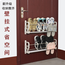Storage household with the same wall-mounted door hanging shoe rack Bathroom shelf nail-free hanging free hole anti-theft