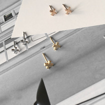 Titanium steel does not fade cross small earrings Europe and the United States simple mini earrings Men and Women personality trendsetters