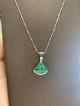 Hong Kong Amberman malachite fan necklace