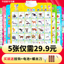 Early education educational toy card Childrens enlightenment sound wall chart Baby Pinyin recognition Digital literacy wall sticker 0-3 years old
