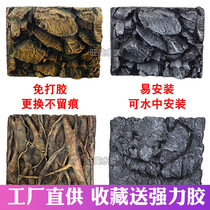 Qicai three-dimensional background board fish tank background painting high-definition turtle box climbing pet box fish tank background PU Rock