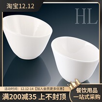 Chinese hotel tableware magnesium white porcelain Japanese Korean ceramic soup bowl noodle bowl soup bowl hot pot vegetable bowl high body diagonal Bowl