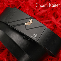 Mens belt leather automatic buckle fashion casual leather belt mens youth CK toothless inner wearing pants belt men