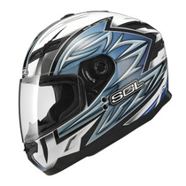 Taiwan original imported SOL racing helmet SF-1 Tiger double lens locomotive full helmet with lamp motorcycle helmet