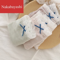 Japanese silicone oil-free running bag hip girl lace love cotton women simple seamless breifs underwear