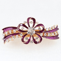 Hairpin gold alloy hair adorned with flowers drop oil head decorated silk with head flower low-priced Korean version to drill ornament hairclip