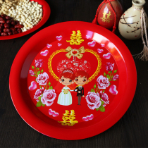 Wedding supplies bride dowry tea plate big red fruit plate tea cup big tray fruit candy tea plate