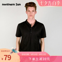 northernSun mens lapel short-sleeved T-shirt spring and summer thin casual business stand-up collar POLL shirt 8243