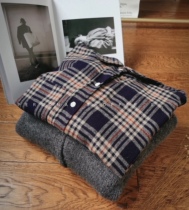 Spot spring Korean sienn * bou*que same blue plaid shirt