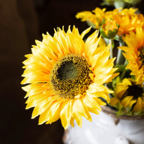 JK Mu space special high-end simulation multi-head sunflower fake bouquet living room landing desktop sunflower fake silk flower