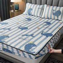 Bai Family Lovers Thai Latex Cool Mat Bed hat Three sets Summer ice silk mat Sub-water washable mattress single double home