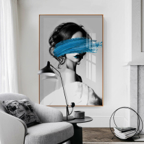 Art figures porch decorative painting black and white modern simple light luxury aisle corridor mural living room background wall painting