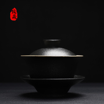 Zhisheng ceramic cover bowl Japanese Kung Fu tea set Home office three-year-old cover bowl Tea making master Teacup Toast tea bowl