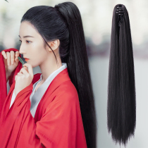 Ancient costume Hanfu wig female tiger mouth grab clip ponytail long straight hair antique hair bun COS film and television shape high ponytail