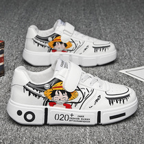 Boy shoes 2021 New Autumn Spring and Autumn sports running Tide brand small white children 13 years old board shoes