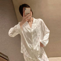 Sleepwear Womens Spring Autumn Season Ice Silk Long Sleeve Loose Students Ins Upscale Home Suits Suit New Outwear