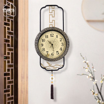 New Chinese style living room household decoration wall clock personality creative mute Chinese style entrance TV wall art clock