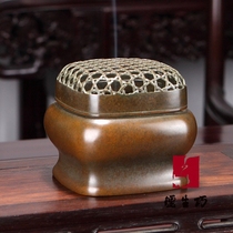 Fang Handstove Non-genetic bearing man Chen Qiansheng Master Suzhou Qiansheng Furnace Bronze Stove Incense Stove