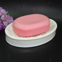 Ceramic soap dish embossed side Flower light beige soap box special handmade soap rack laundry soap tray