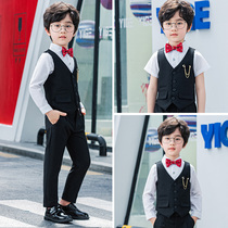 Childrens dress Autumn Flower Boy Boy Suit Suit Performance Costume Boys Piano Costume Host Small Suit