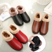 Winter old Beijing cloth shoes womens cotton shoes waterproof non-slip thick bottom elderly warm cotton shoes plus velvet thickened mother shoes