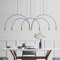 Nordic minimalist restaurant bar chandelier Geometric line light Creative personality designer front desk arch tooling light