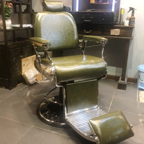 Luxury retro high-end big chair new hair chair antique oil hair salon chair can be put down mens shave hair chair