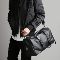 Duffle bag Gym bag Dry and Wet Separation Mens Leather Hand bag Mens Leisure Short Travel Travel Bag Large Capacity
