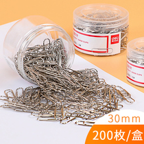 Deli 0037 paper clip Stationery Financial binding documents Office supplies thickened clip Large storage box Bookmark creative cute small pin box fixed clothes metal triangle paper clip