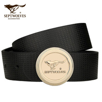 Seven Wolves Men Belt Genuine Leather Cow Leather Belt Smooth Buckle Male Korean version Mens fashion casual trendy pants strap