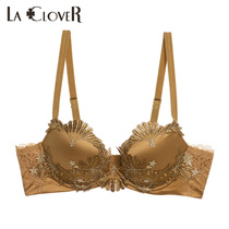 LACLOVER LOVE RED SERIES RED LACE embroidery 3 4 THICK CUP gathered bra LC11GA1