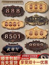 Abs Hotel Resident Apartroom Door number number number number plate household door number plate