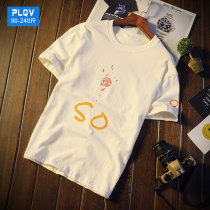 Summer short-sleeved T-shirt men Korean version of loose fat body student base mens half-sleeve trend mens clothes