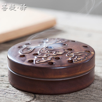 Imitation ancient Chinese round box incense stove 2h4h coarse pottery pan incense stove smoked incense stove portable incense stove creative incense stove