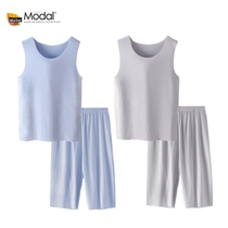  Childrens fat boy boys  modal pajamas summer thin section middle and large childrens ice silk cotton silk air conditioning summer vest boys