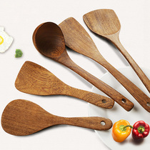 Chicken wing wooden shovel Non-stick pan special kitchen household spoon shovel spatula set Three-piece set of kitchen cookware supplies