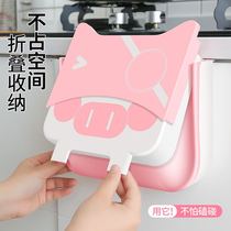 Manufacturer Direct Marketing Foldable Trash Can Creative Cartoon Cabinet Door Suspended Debris Bucket Kitchen Living Room Containing Bucket