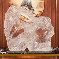 Chinese style sculpture resin ornaments Villa living room porch desktop decoration home transparent art rockery leaves