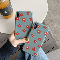 ins Fresh small flowers 8plus Apple X XS mobile phone case iPhoneXS Max XR 6S 7P female relief cover iPhone11Pro M