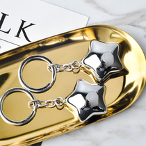 Park Place SimplyLove Star Beard Bells Keychain Cute Couple Stainless Steel Pendant zakka Grocery