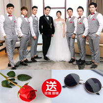 Best man suit Brother outfit Personality creative funny wedding brother group dress Bib suit Male best man suit shirt