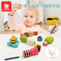 One year old baby Popp string of beads Childrens toys infant 1-2-year-old girls puzzle to teach building blocks to wear ropes