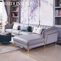 Faradanton light luxury imitation leather art sofa living room corner combination L-shaped simple postmodern Italian minimalism