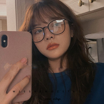 Retro super light retro square plain big frame flat light glasses Joker myopia glasses Harajuku round face male frame women