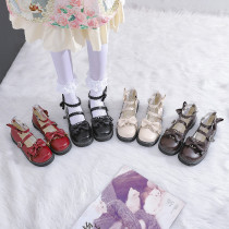 Japanese lolita lolita lace soft girl shoes fairy wind flat jk uniform small leather shoes round head lo girl