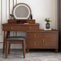 New Chinese style dresser Bedroom minimalist modern solid wood Makeup Bench Light Lavish Small Makeup Table Containing Cabinet
