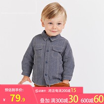 David Bella childrens clothing boys shirt winter New baby warm denim shirt children plus velvet shirt